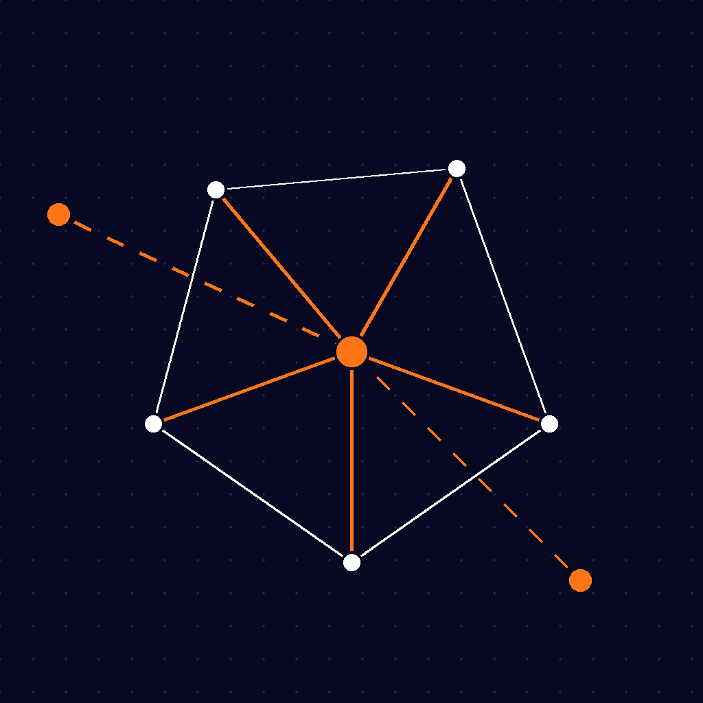 Network topology diagram showing connected LAN and WAN nodes